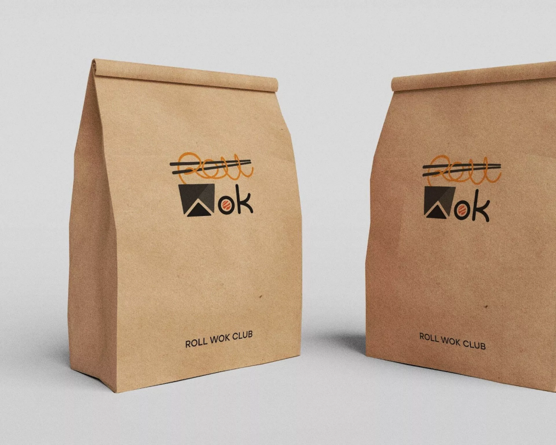 Создание дизайна упаковки суши-бара «Roll Wok Club» в Лакинске